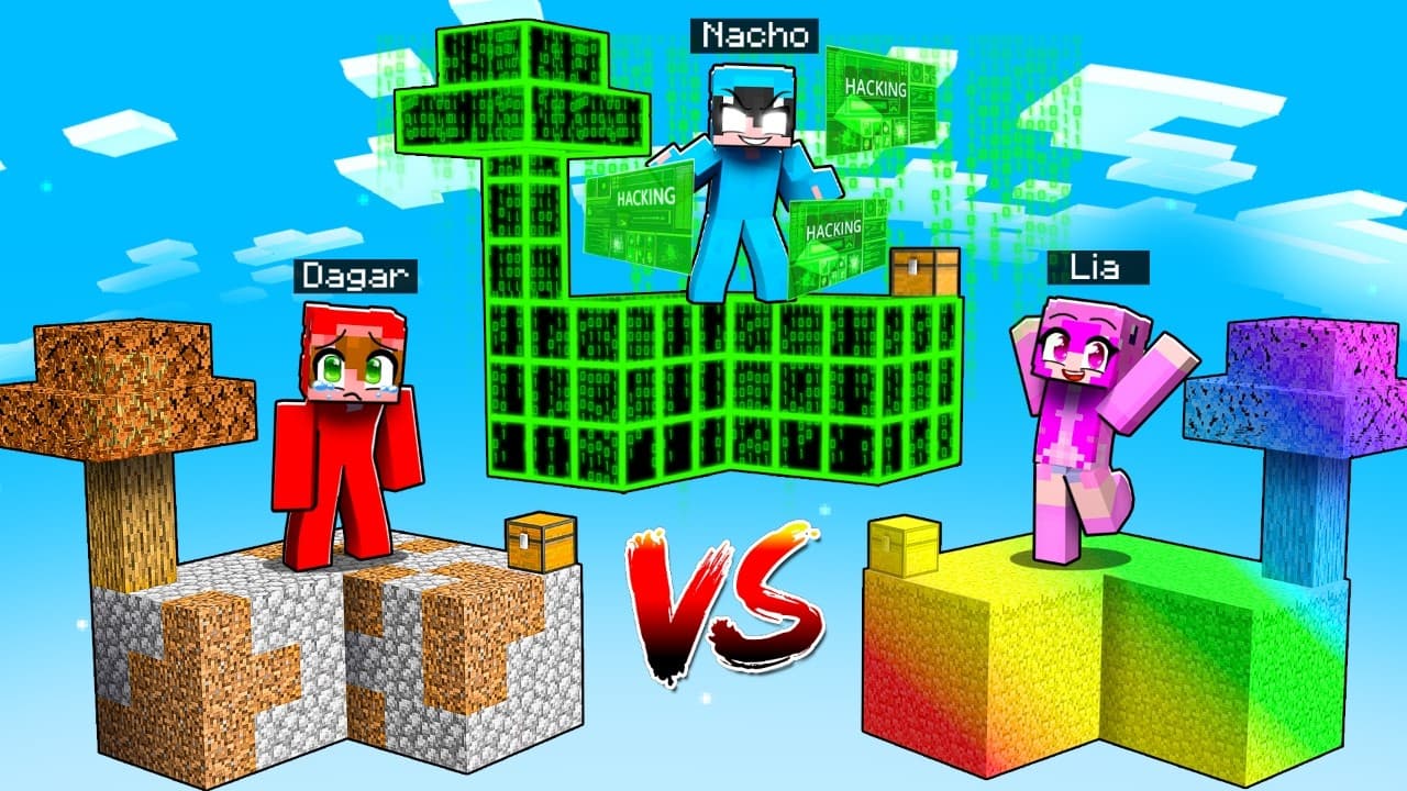 Isla de POBRE vs Isla de HACKER vs Isla de AVARITIA en Minecraft!