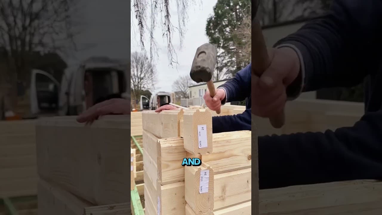 A Wooden House Built by Slotting Like Lego!