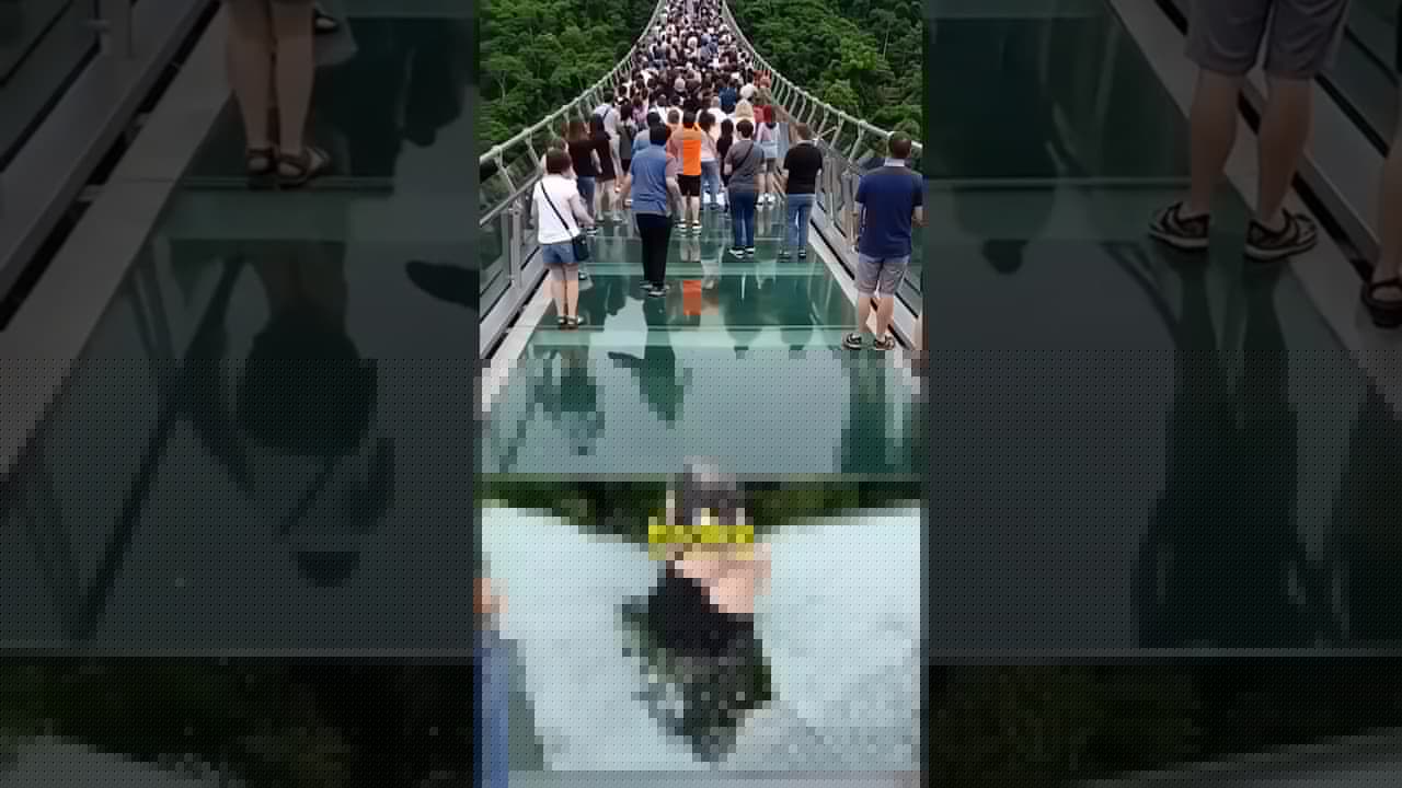 China’s Glass Bridge Is Known for Fake Cracks… But This Time It Really Broke! 😱🌉 #shorts