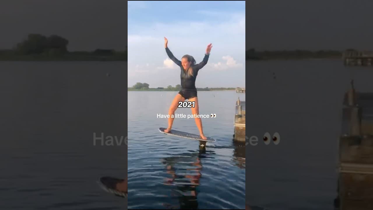 She Tries Pumpfoiling After 4 Years… The Progress Is INSANE! 😳#progress #patience #pumpfoiling