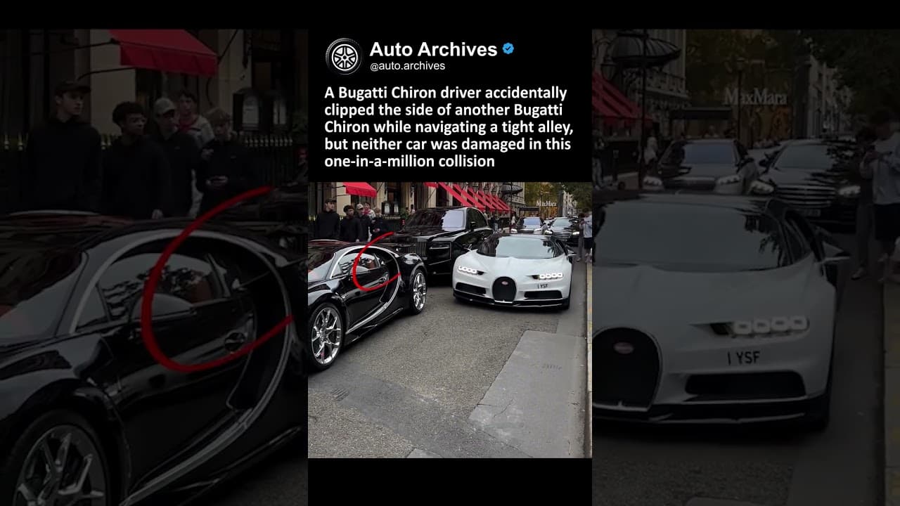 Bugatti Chiron sideswipes another Bugatti Chiron