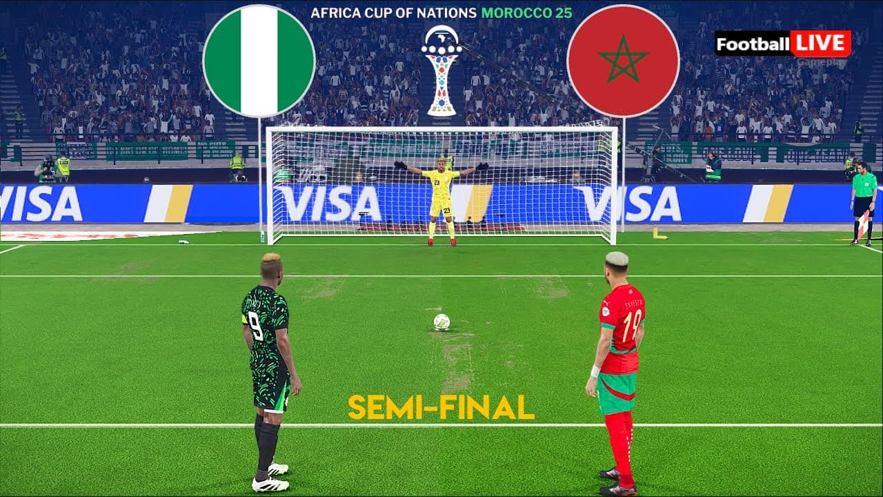 NIGERIA vs MOROCCO - Penalty Shootout | SEMI FINAL Africa Cup of Nations 2025 | eFootball PES