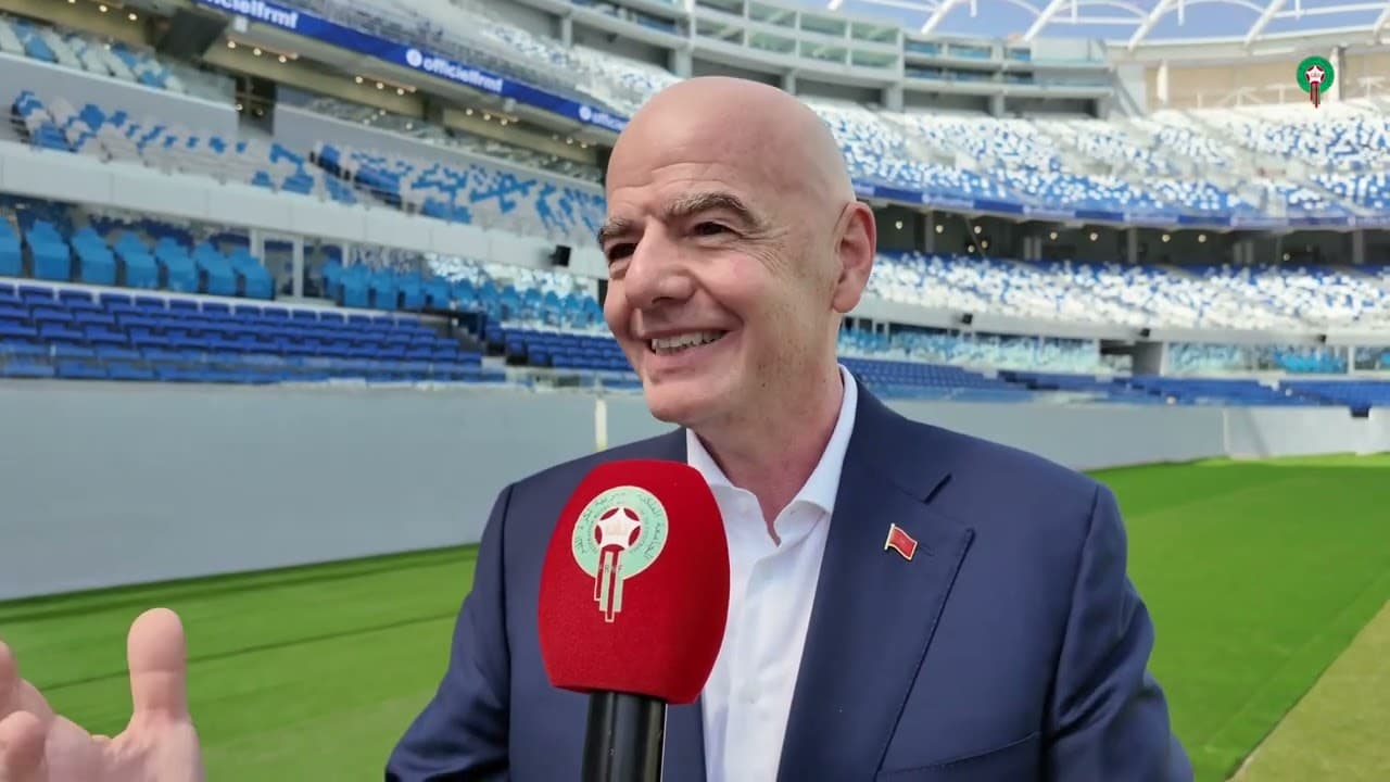 زيارة  جياني انفانتينو  رئيس  الفيفا  للملعب الكبير بطنجة