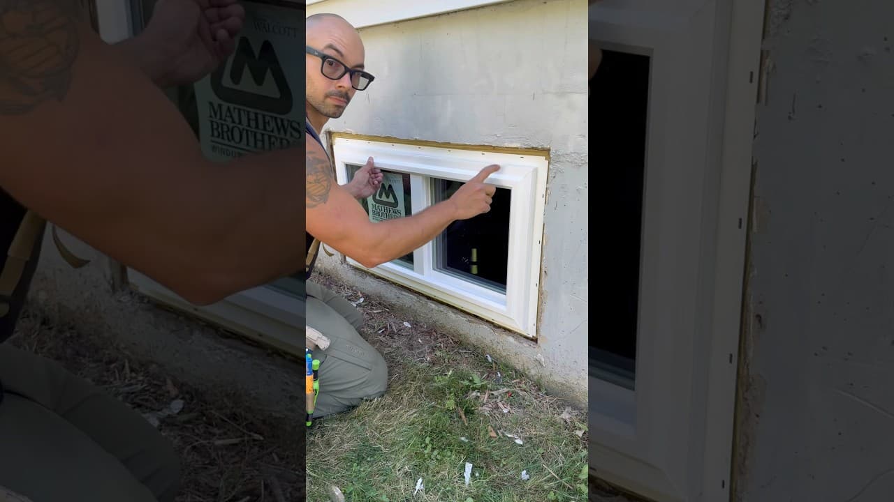 Basement window installed. #remodel #construction #contractor #diy #carpenter #tools #build