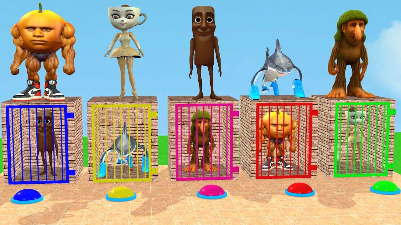 Long Slide Game With Cow Elephant Gorilla Hippopotamus Tiger 3d Animal Game Funny 3d Animals