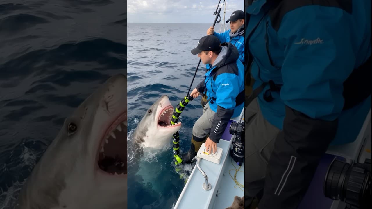 POV: You're fishing with your friends and a shark attacks one of them, he almost lost his life #ai