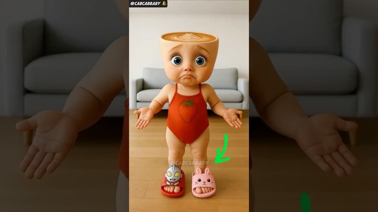 Baby Wears WRONG Slippers! 🤣 #funny #shorts