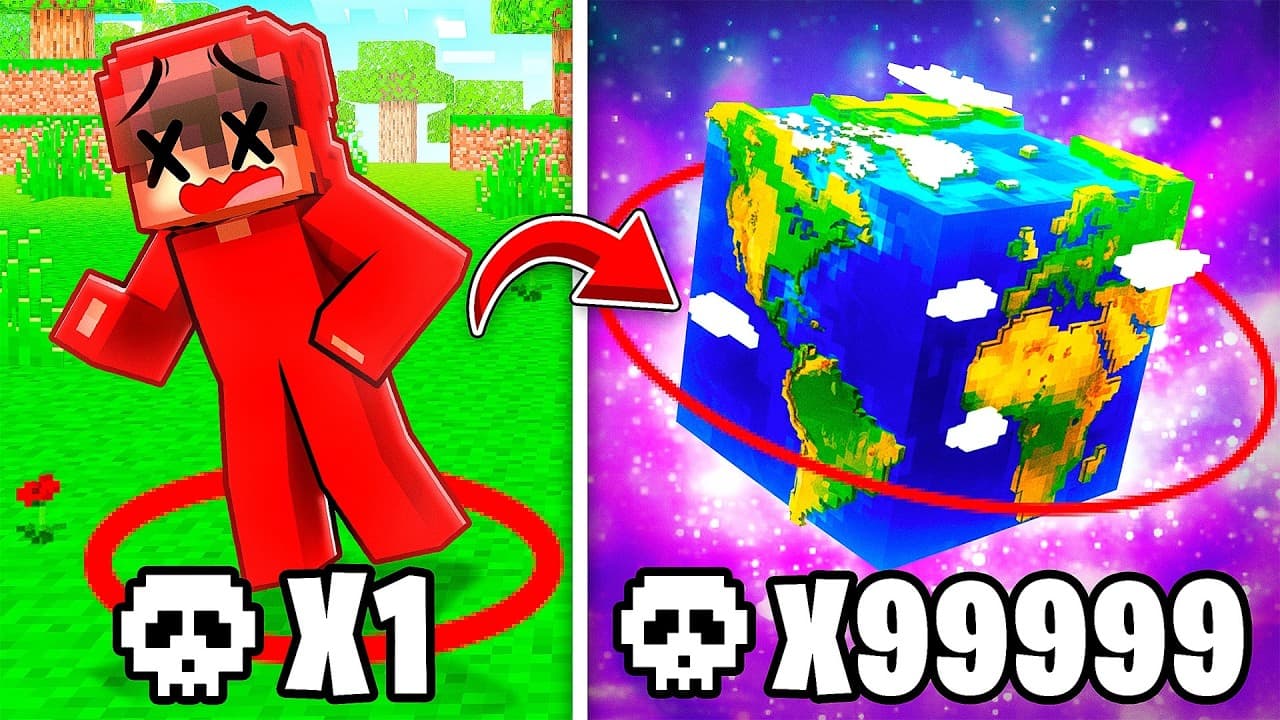 1 Death = Circle GROWS in Minecraft!