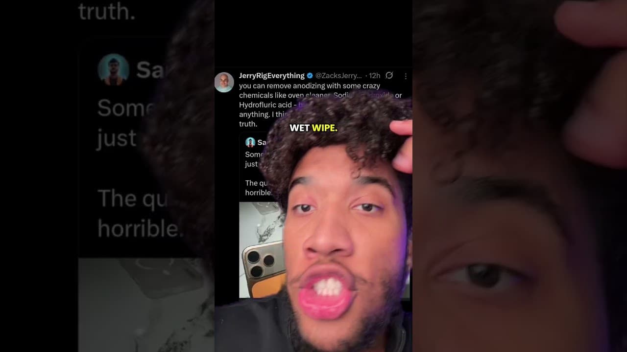 He wiped the orange off his iPhone 17 with a wet wipe?? #carterpcs #tech #iphone17 #apple