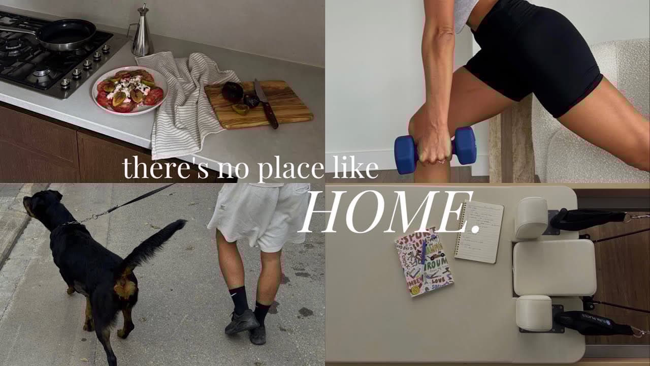rutina: casa, grabamos contenido, recetas y tips para comprar leggins. 