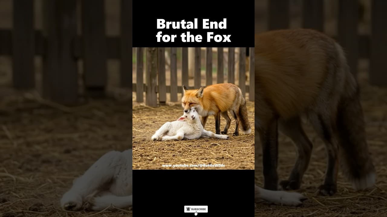 Lamb Almost Eaten Alive‼️ Brutal End for the Fox #fox #sheep