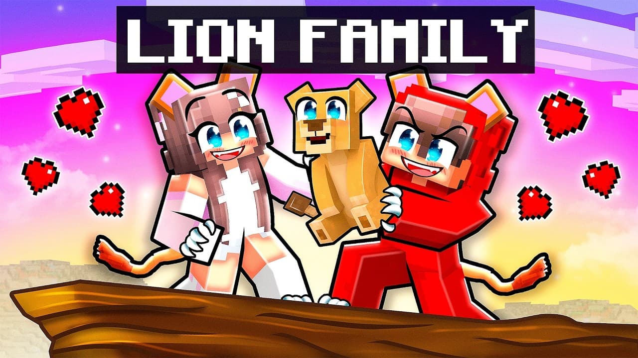I Raised a LION Family in Minecraft…