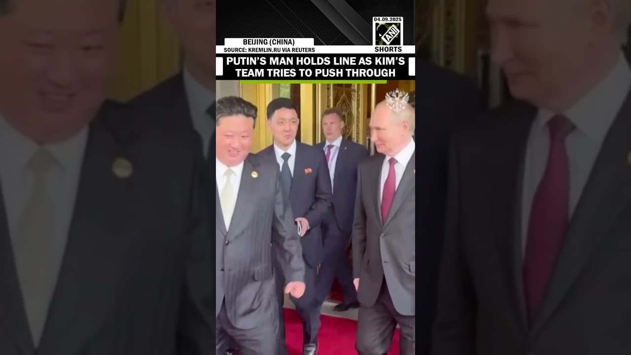 Putin’s bodyguard stands his ground as Kim’s team tries to push through; Watch the hand gesture