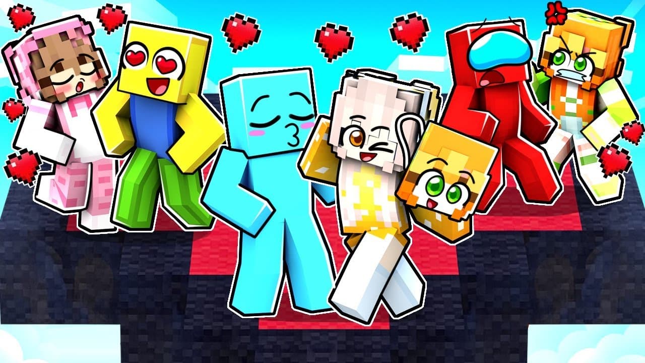 Awita y Clara en Un CORAZÓN en Minecraft!