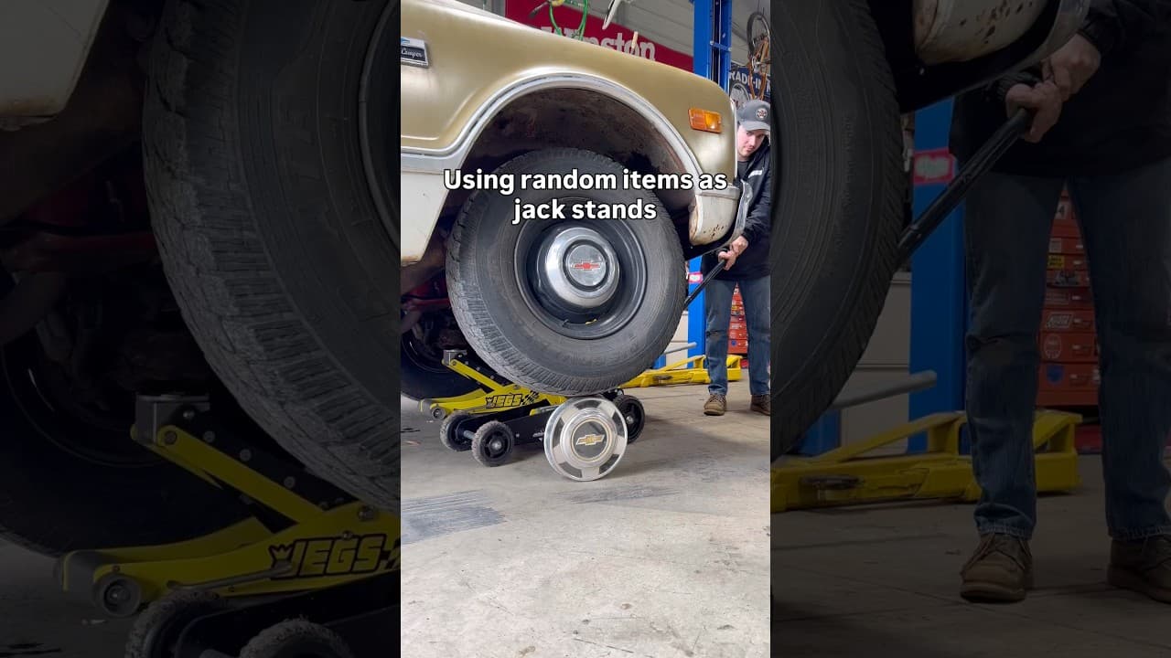 Don’t try at home! #classiccar #mechanic #oldcar #racecar #cars #trucks #c10