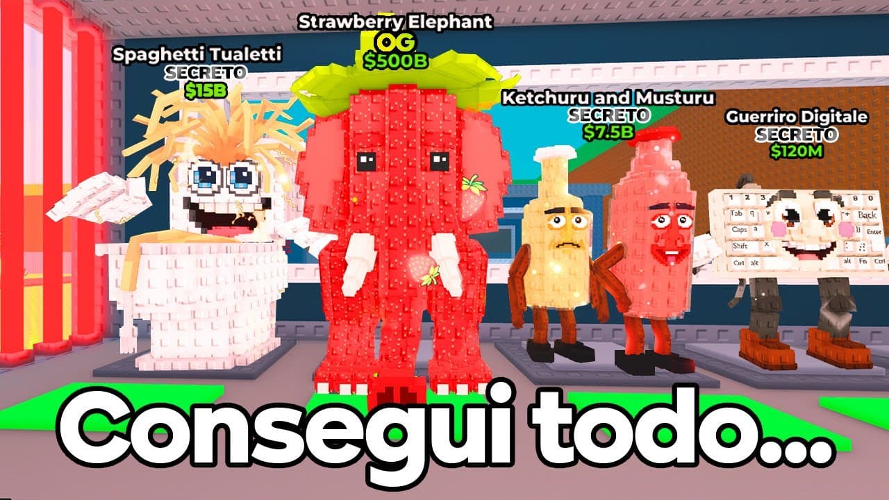 DESBLOQUEÉ TODOS LOS BRAINROT ( STRAWBERRY ELEPHANT) en Steal a Brainrot
