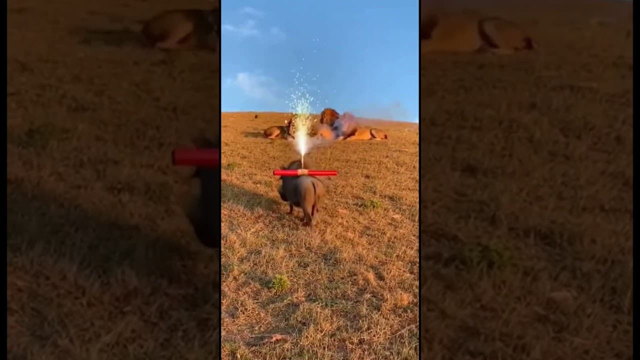 😂 Warthog vs Lion Funny Moments 🦁🐗