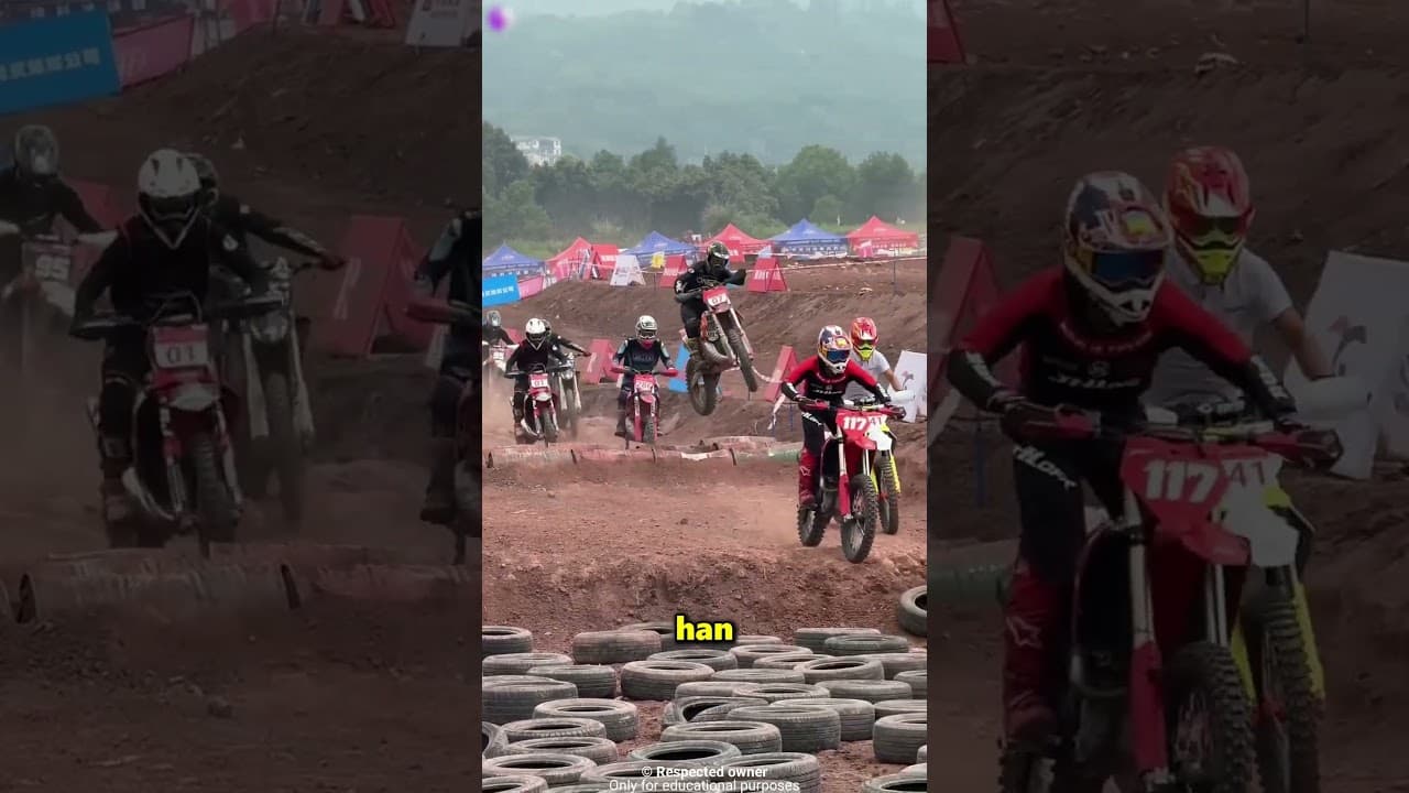 Los Chinos Han Inventado Las Carreras De Motos Sobre Neumáticos 😱