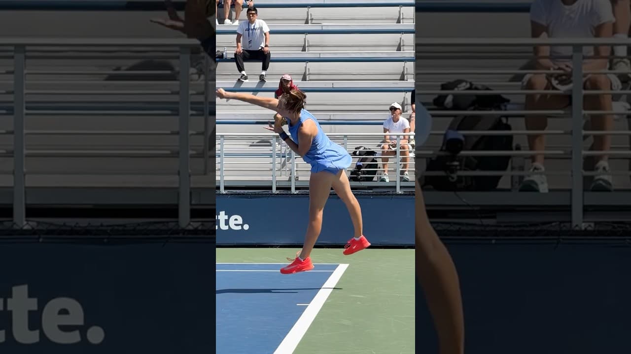 Serve - Mika Stojsavljevic US Open 2025 #usopen #tennis #serve #slowmotion #juniortennis  #sports