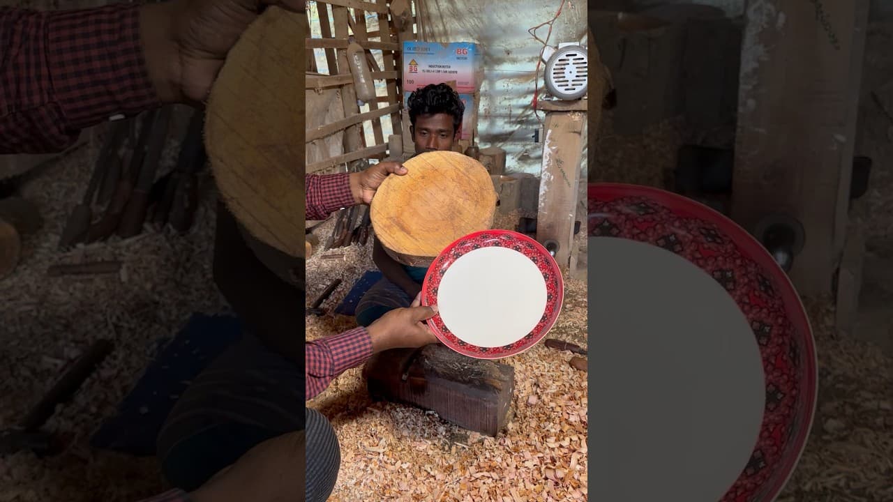 Amazing! Eco-Friendly Wooden Plate Made from Natural Wood #Shorts