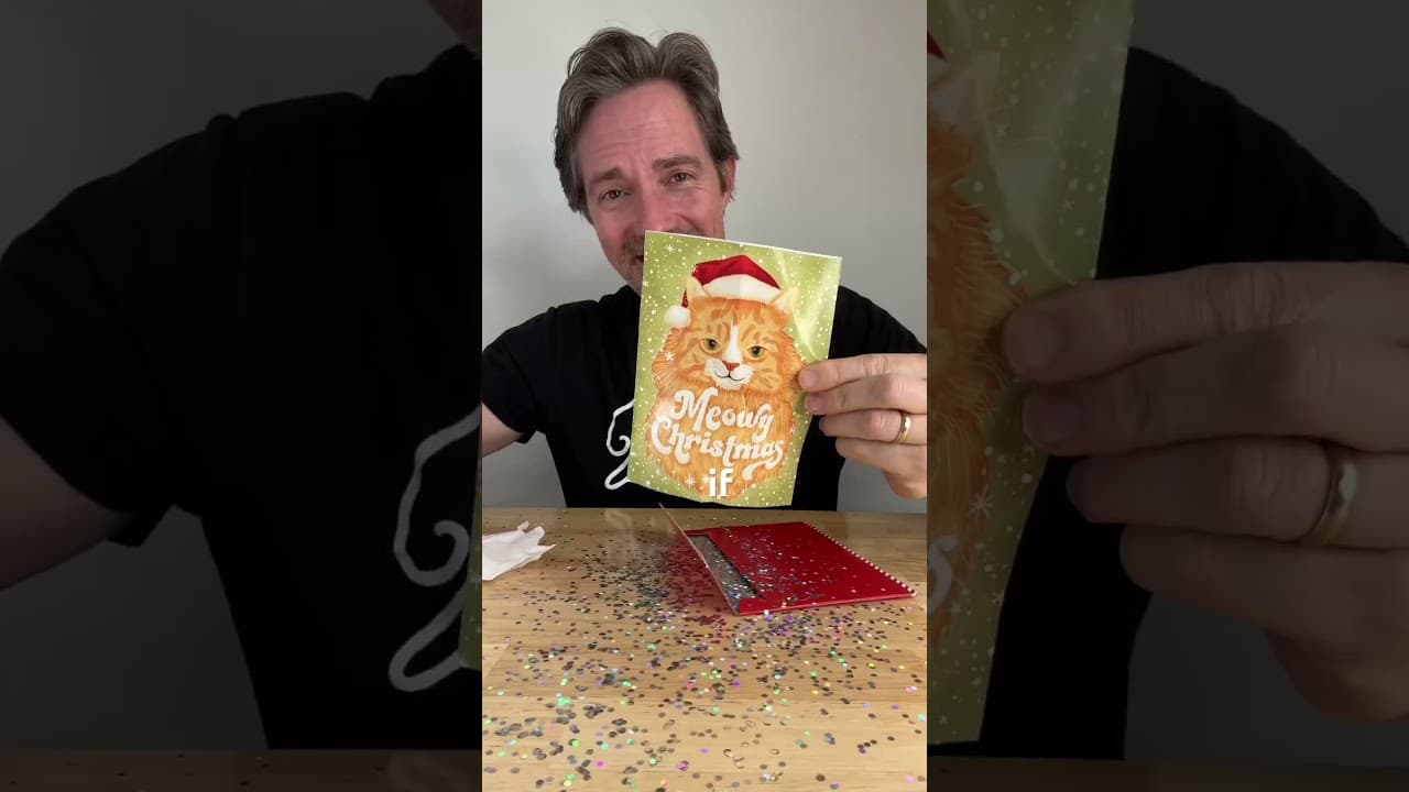 Glitter envelope sold separately from the endless Meowy card.  #jokergreeting