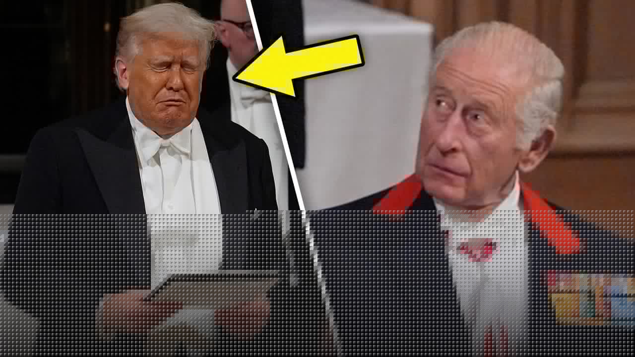 Trump FREEZES MID-SPEECH as Charles WATCHES IN SHOCK