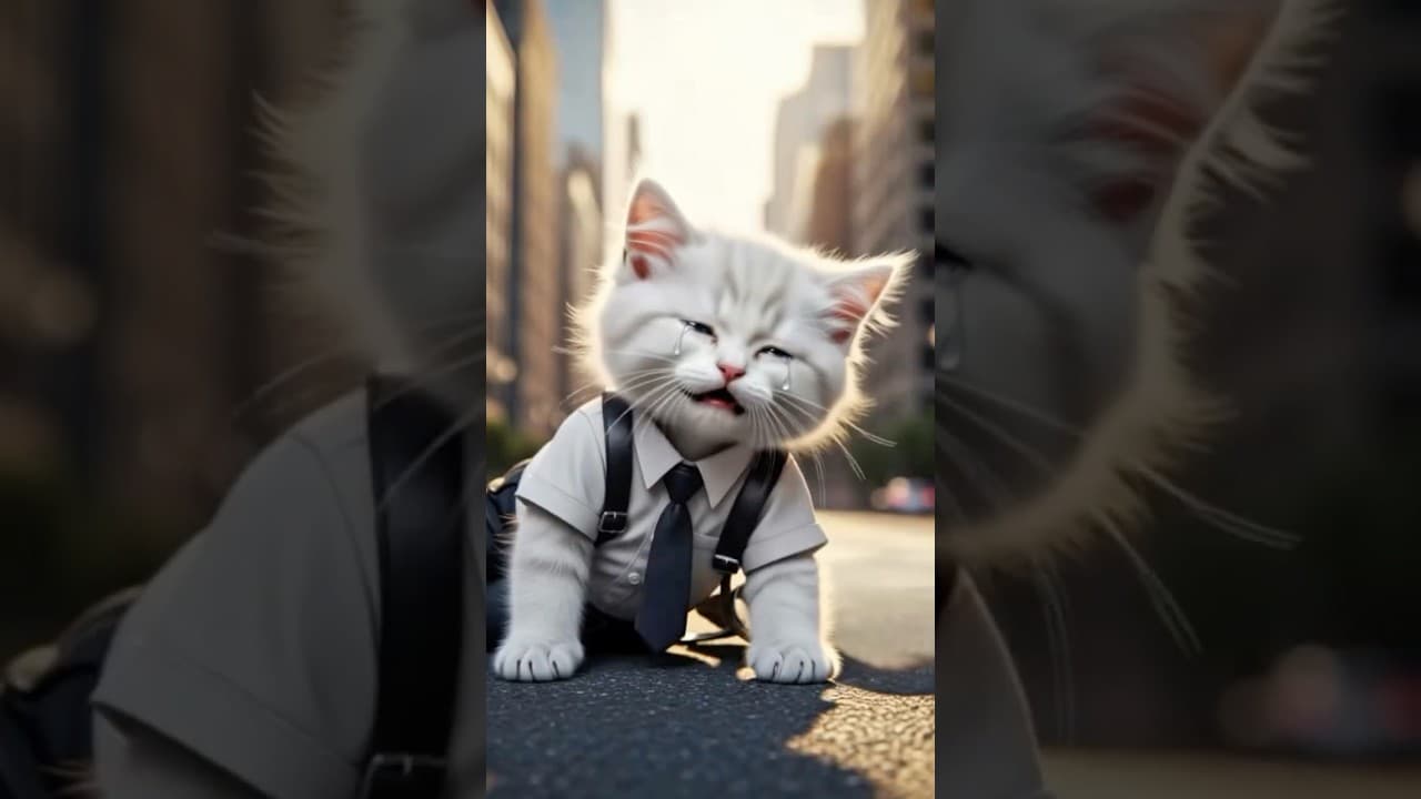 مياو😿اتولد من غير اب وحياته كانت صعبه💔شوف نهايته كانت عامله ازاي😱💔 #shortvideo #cat #funny