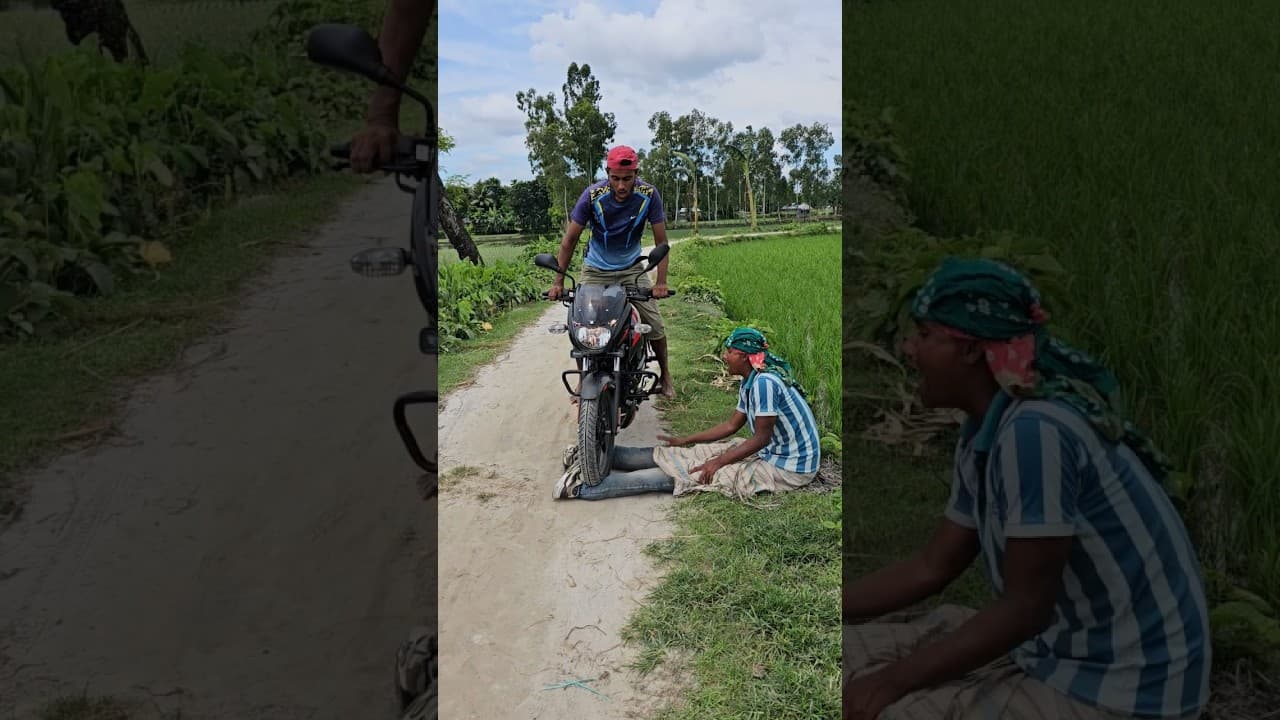 The motorbike went on two wheels.