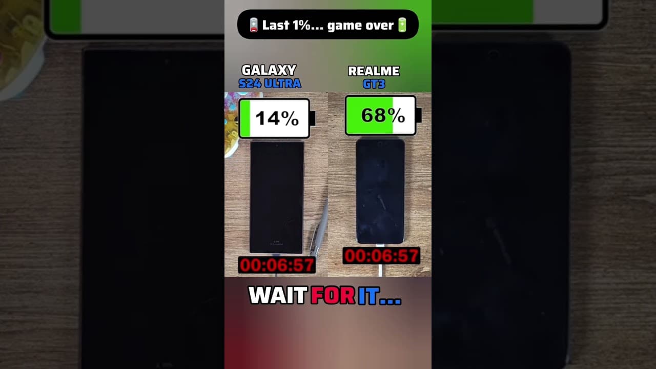 😳⚡ GALAXY S24 ULTRA vs REALME GT3 CHARGING TEST!! 😳⚡