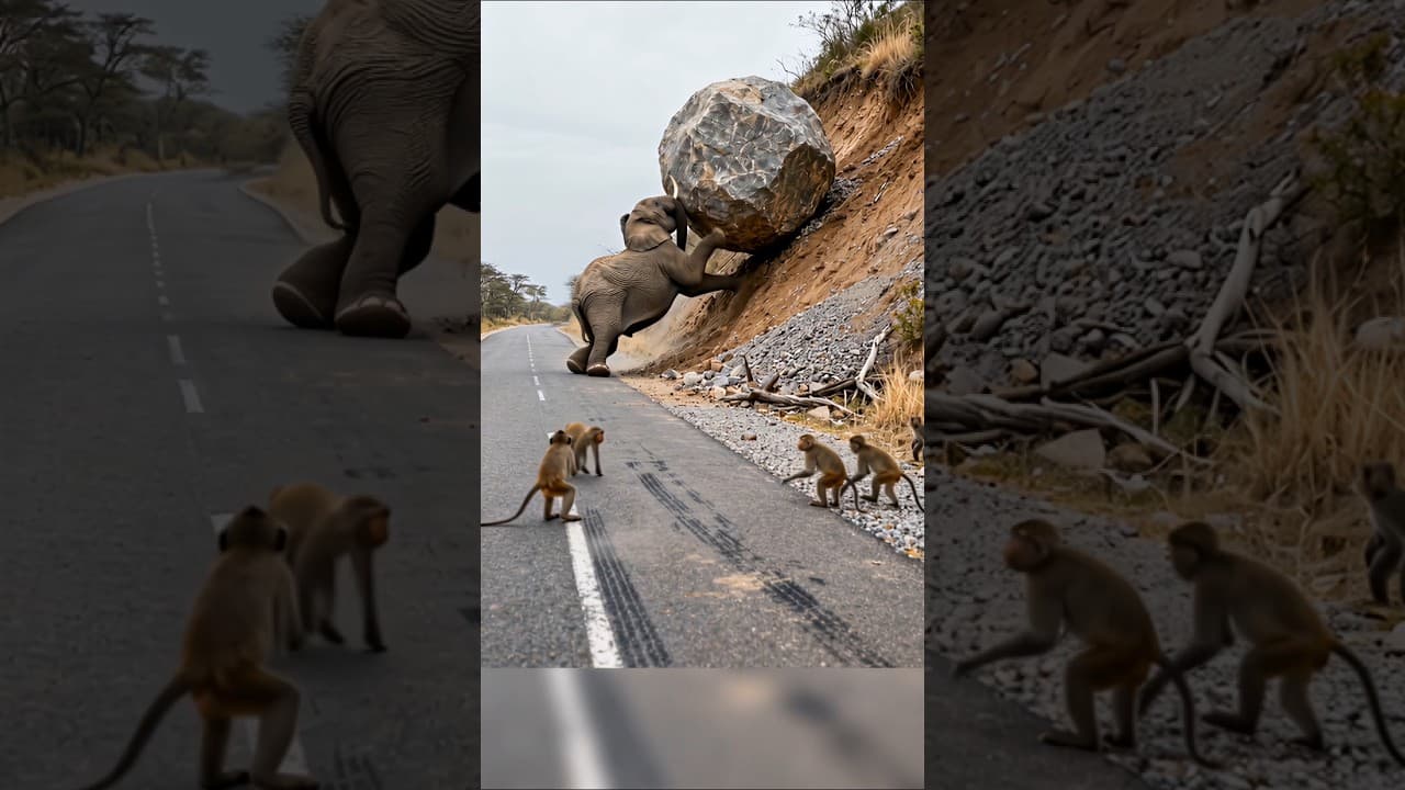 코끼리 괴롭히는 원숭이의 최후