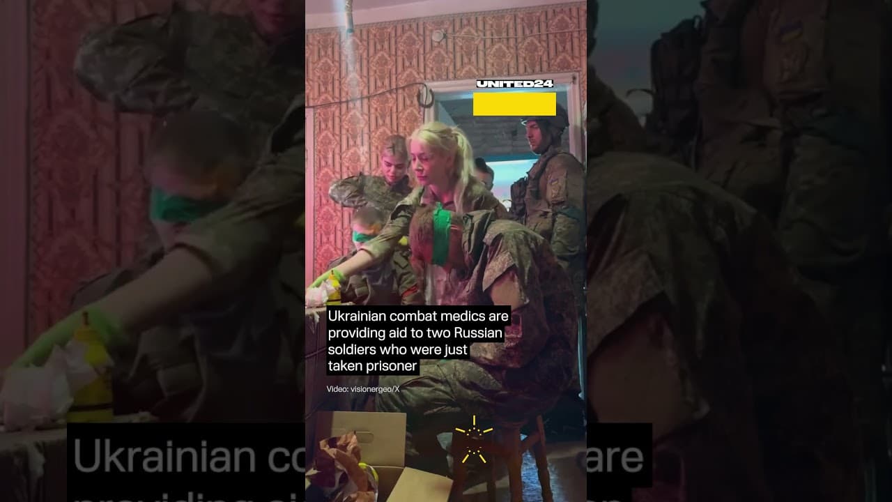 Ukrainian Combat Medics Provide Aid to Two Russian POWs #warinukraine