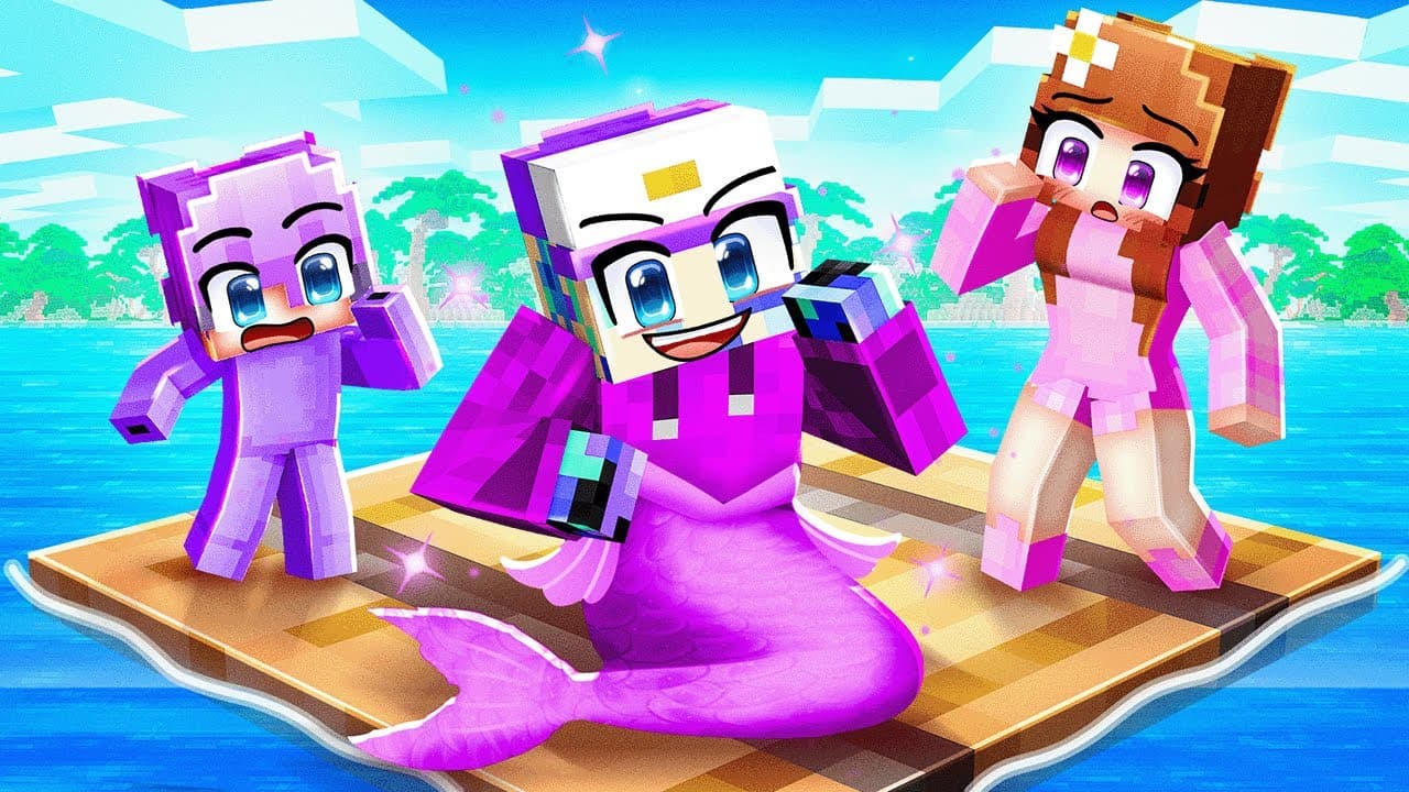 I Pretended to be a MERMAID on One Raft in Minecraft!