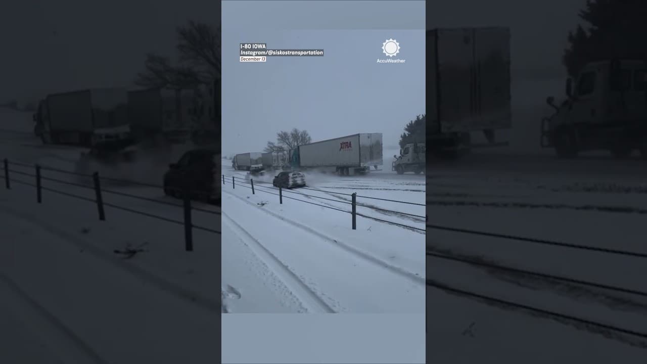 Truck Slides Out of Control on Icy Road!
