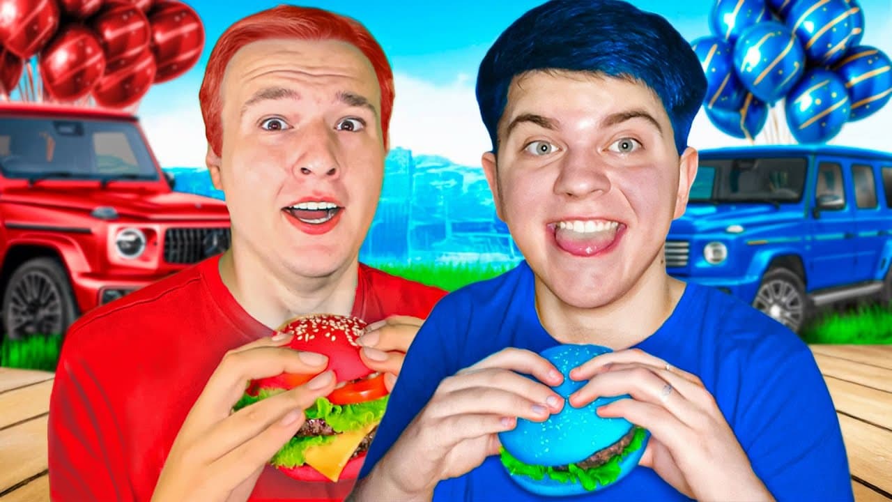 ŽIVIMO U CRVENOJ I PLAVOJ BOJI 24H U GTA 5🍎🥶 *svađa*