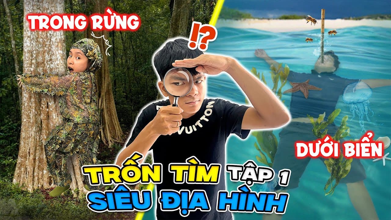 Trốn Tìm Siêu Địa Hình - Tập 1: Trong Rừng vs Dưới Bãi  Biển