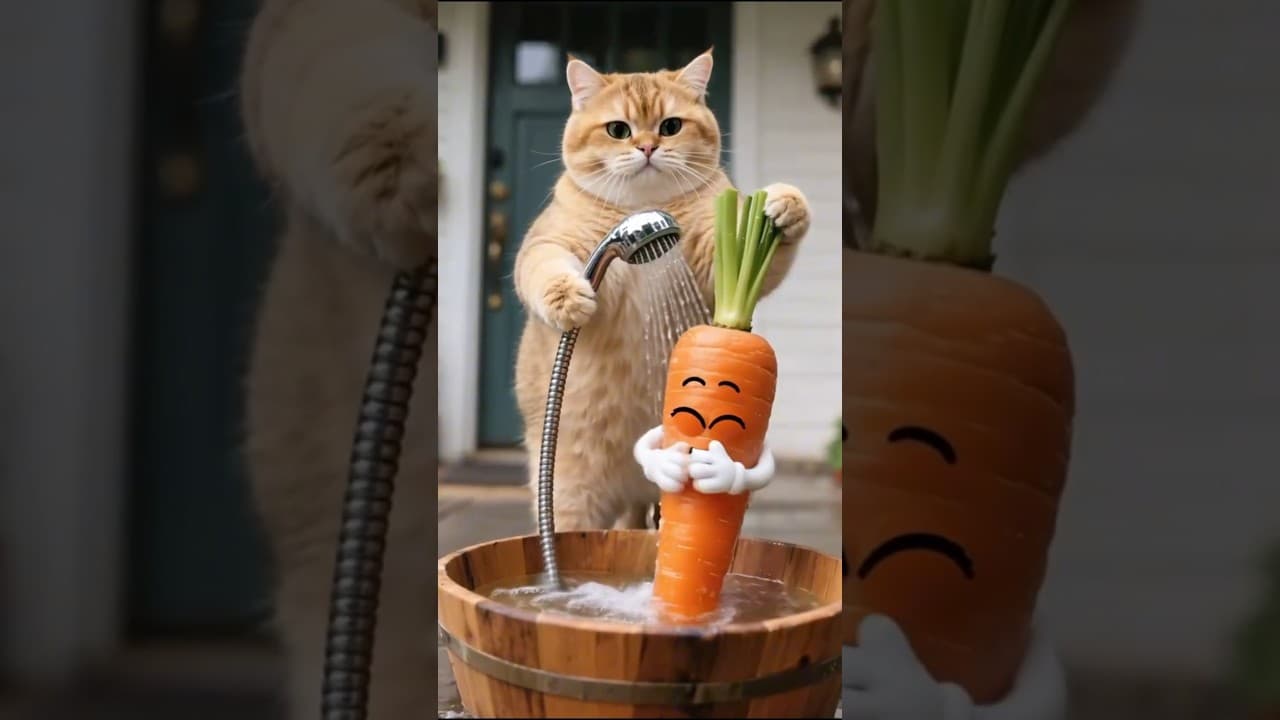 Save Mr. Carrot!  #cat #carrot #funny #shorts