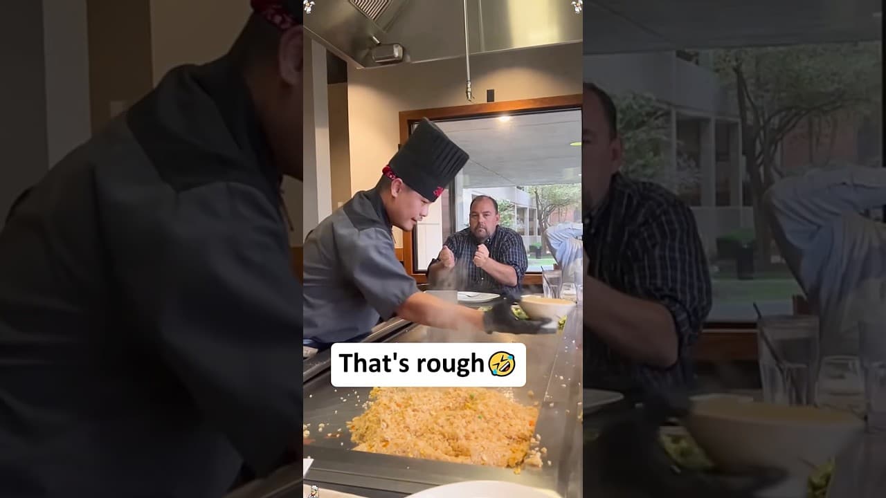 Funny hibachi chef 🤣😅🤥👨‍🍳 #funny #funnyvideo #hibachi #chef #funnyprank #funnyshorts #comedy