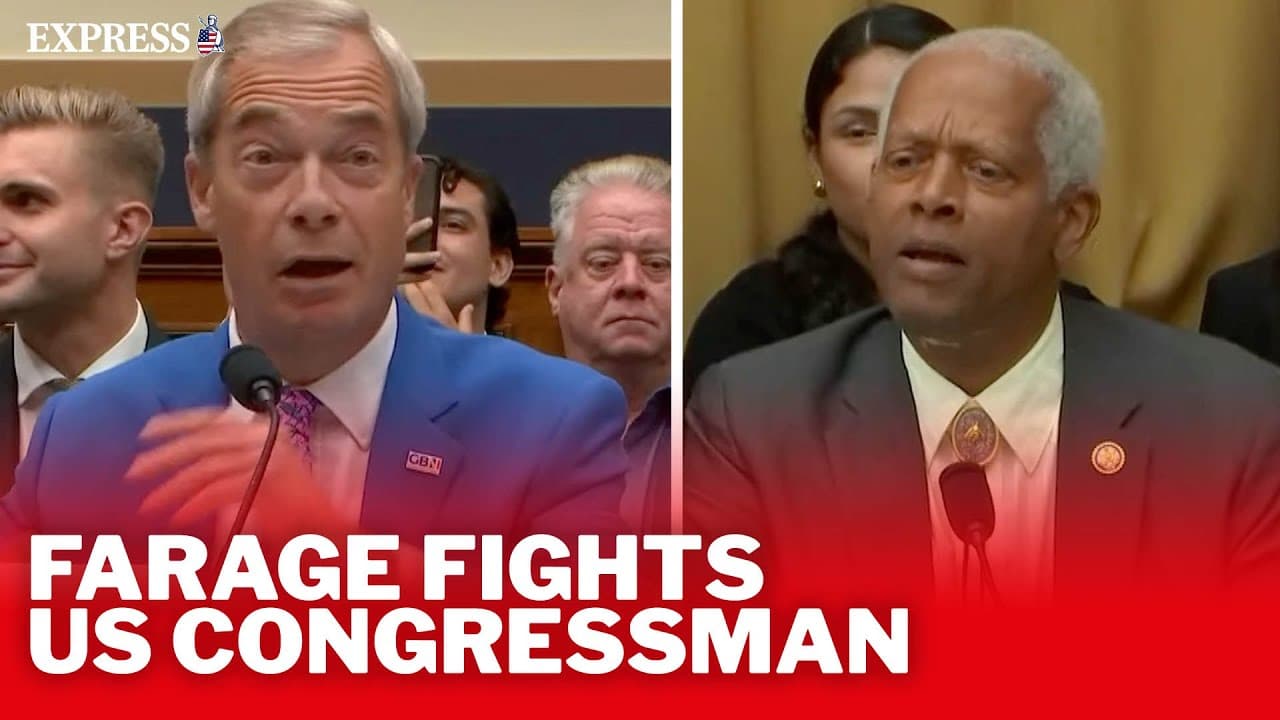 Nigel Farage has HEATED exchange with US Congressman during free speech hearing