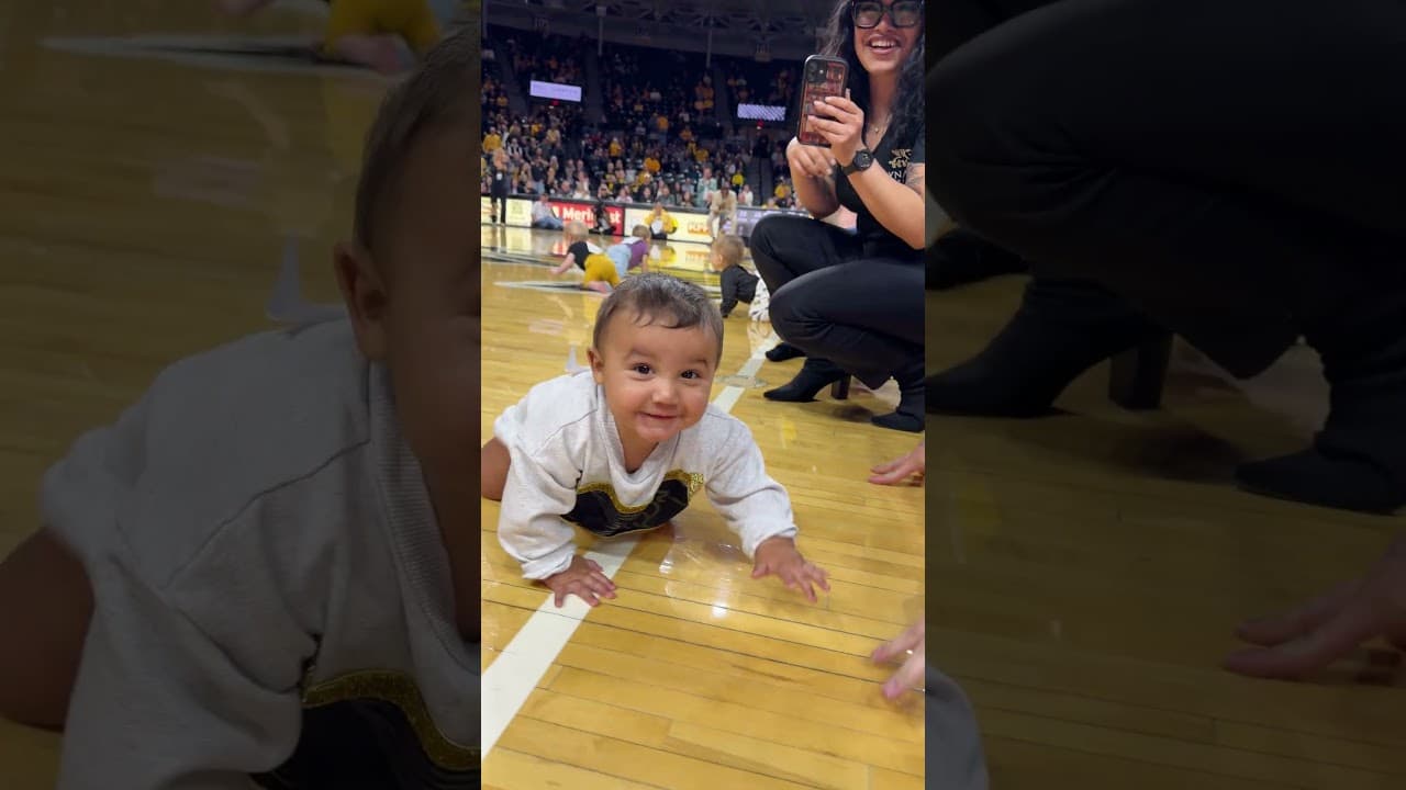 Moses Hurst was the winner of the 2026 Baby Race during halftime of Wichita State game against Rice.