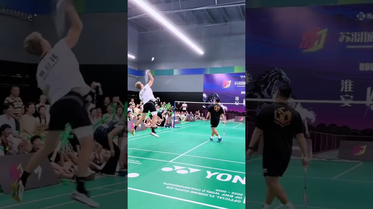 I didn't think he could do it in a row like that. #badminton #badmintonplayer