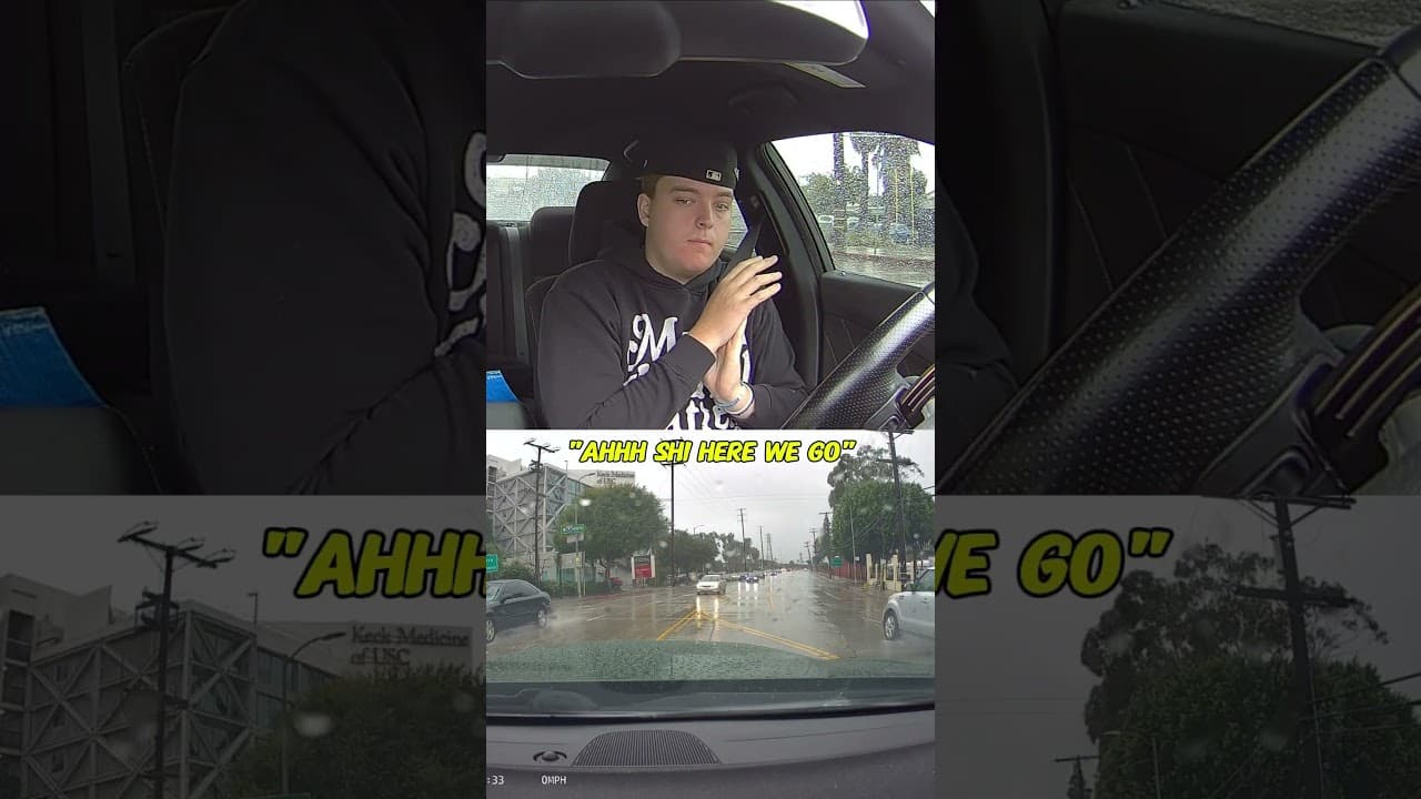 The Rain Almost Took Out My V6 #hellcat #mopar #carshorts #dashcam