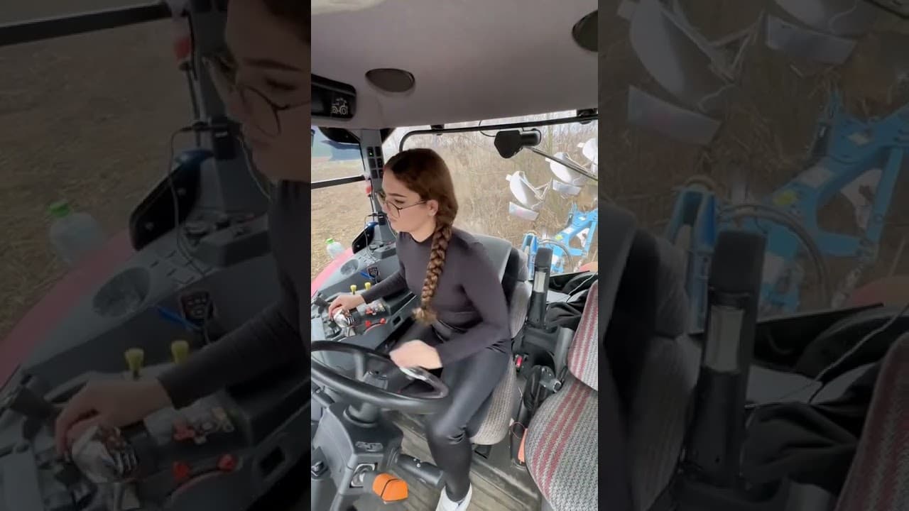 AGRICULTRICE -LABOURER AVEC UNE CHARRUE #agricultrice #agriculture #tracteur #campagnes #labourer