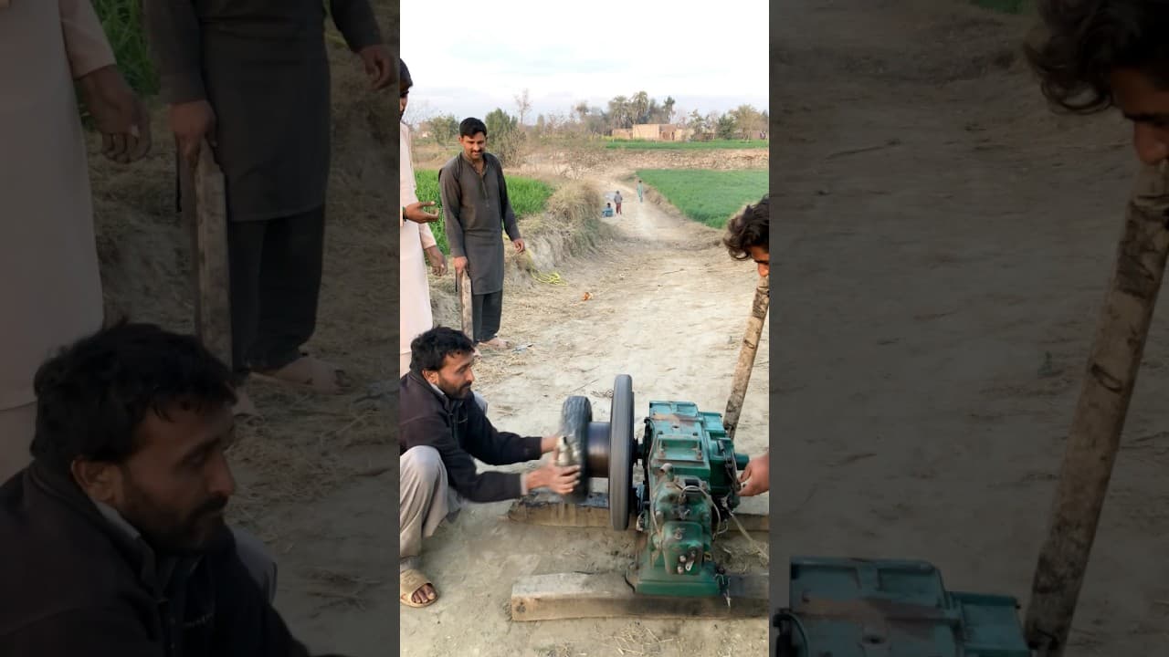 Small & Big Tyre start diesel engine