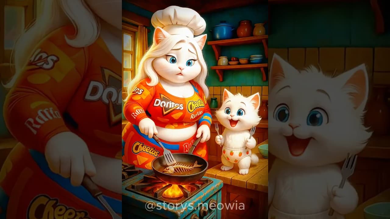 🥵🐾 They laughed at them for having only a fish bone to eat. 😭🤯 #cats #meow #story #cat #shorts #ai