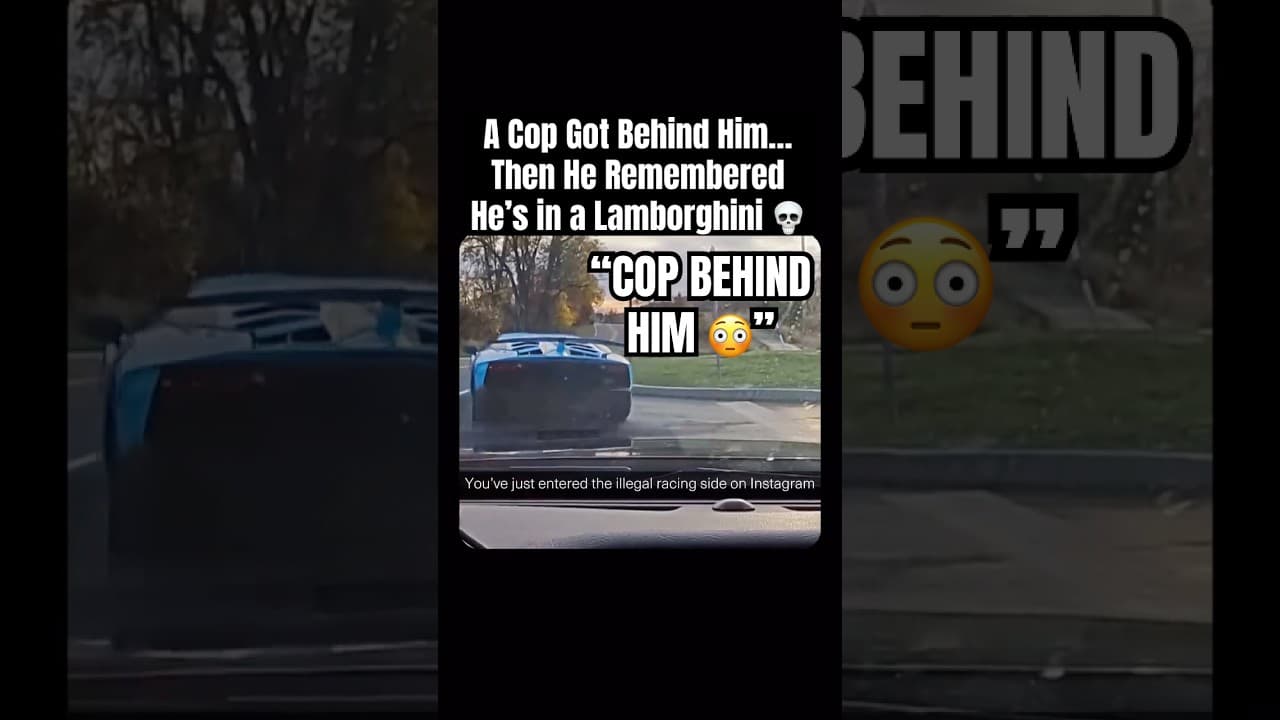 A Cop Got Behind Him… Then He Remembered He’s in a Lamborghini 💀