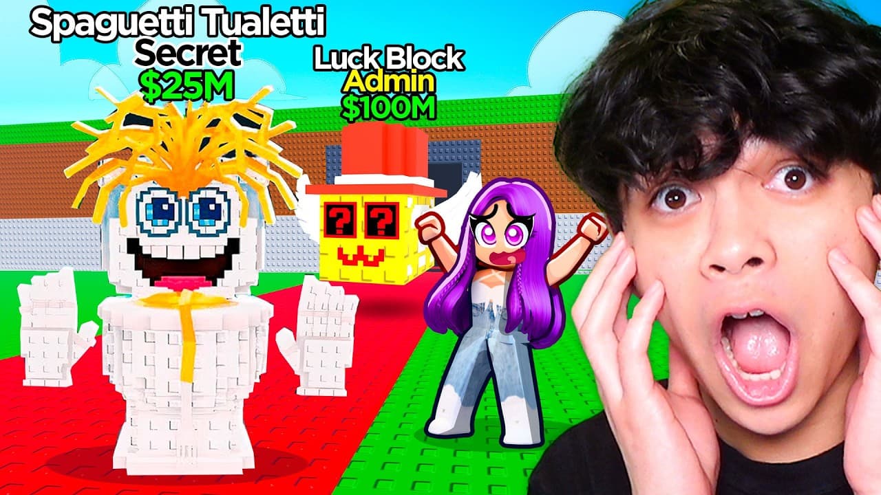 Giving My Crush 100 Lucky Blocks for the 0 01% SECRET..
