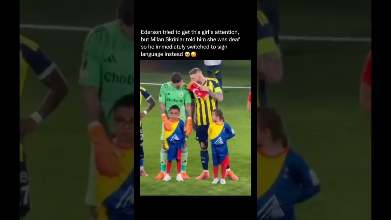 Ederson tried to get this girls attention, she was deaf so he switched to sign language