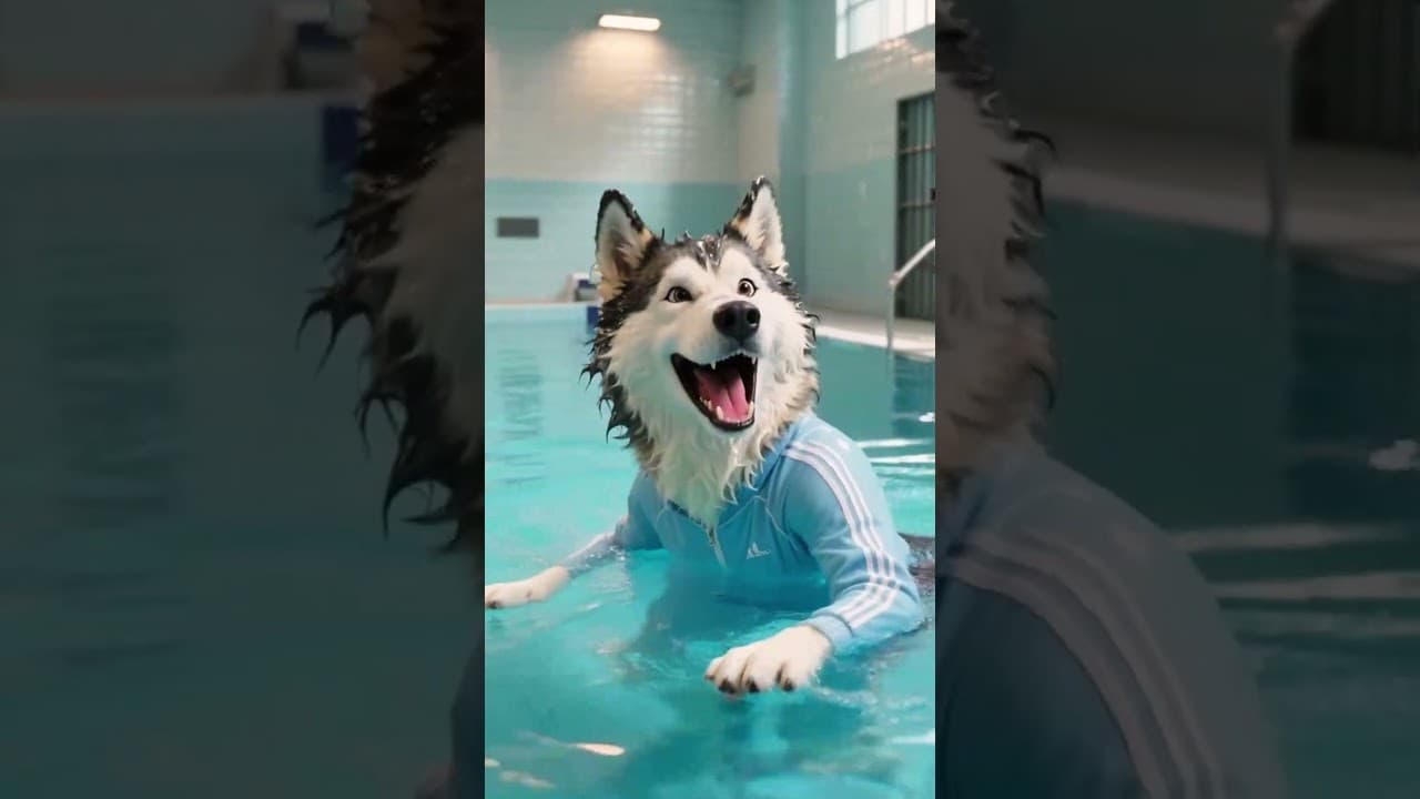😭Why did the dog drive the cleaning truck into the pool?#funny #cute#animals #animation  #dalgona