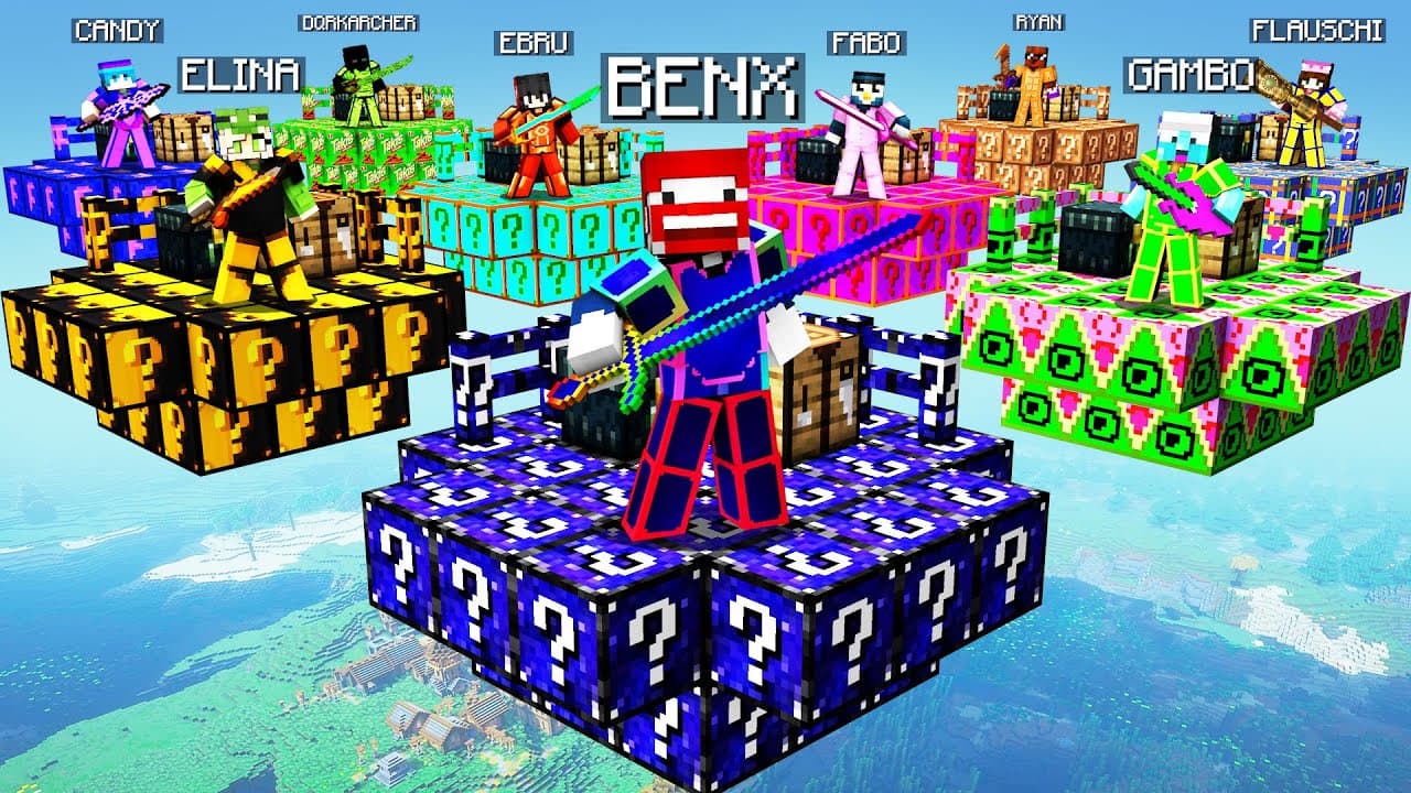 Mein UNENDLICH SCHADEN SCHWERT ZERSTÖRT ALLE im 1v1v1v1v1v1v1v2 LUCKY BLOCKS KING SPECIAL!