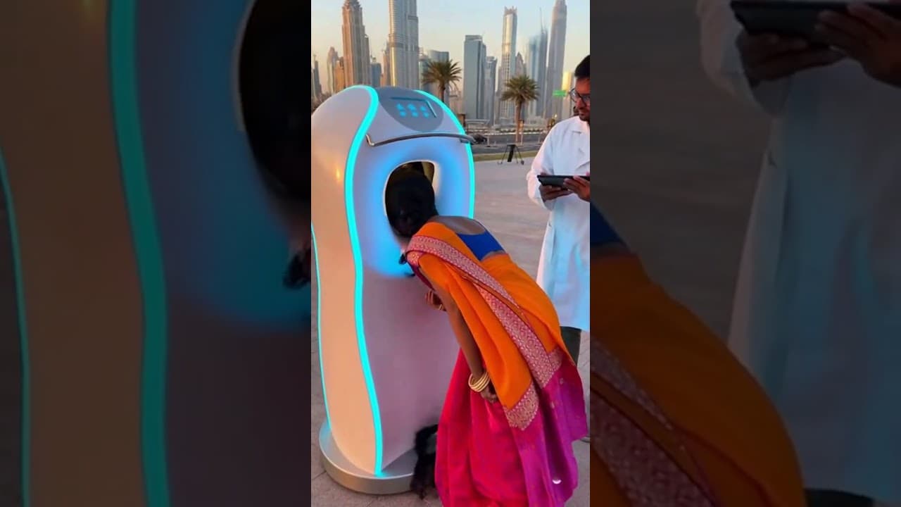 Dubai’s AI SALON POD Will Blow Your Mind 😲🤖 Robot Salon Machine AI 3.0✂️ Future Grooming, Live! BLUE